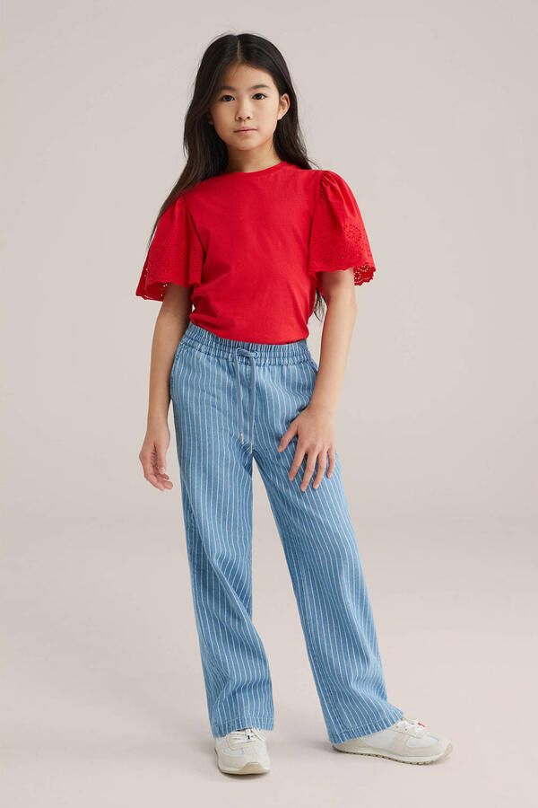 WE Fashion T-shirt rood broderie - Foto 3