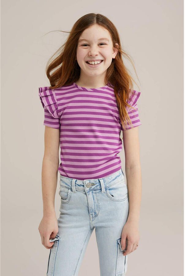 WE Fashion T-shirt roze paars
