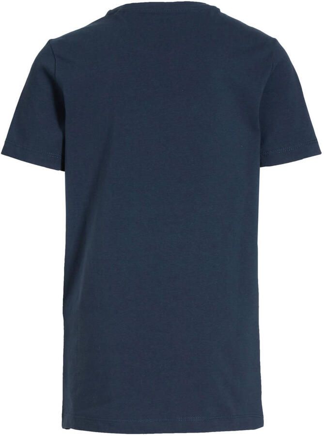 WE Fashion T-shirt set van 2 donkerblauw Jongens Stretchkatoen Ronde hals 110 116 - Foto 2