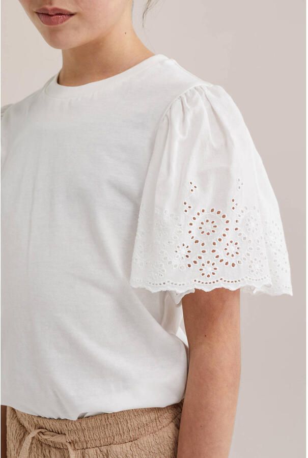 WE Fashion T-shirt wit broderie - Foto 2