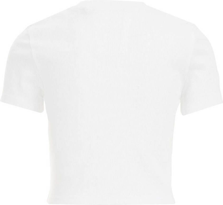 WE Fashion T-shirt wit Meisjes Katoen Ronde hals Effen 146 152