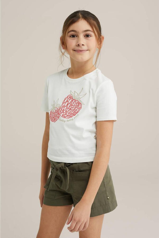 WE Fashion T-shirt wit met glitter - Foto 2