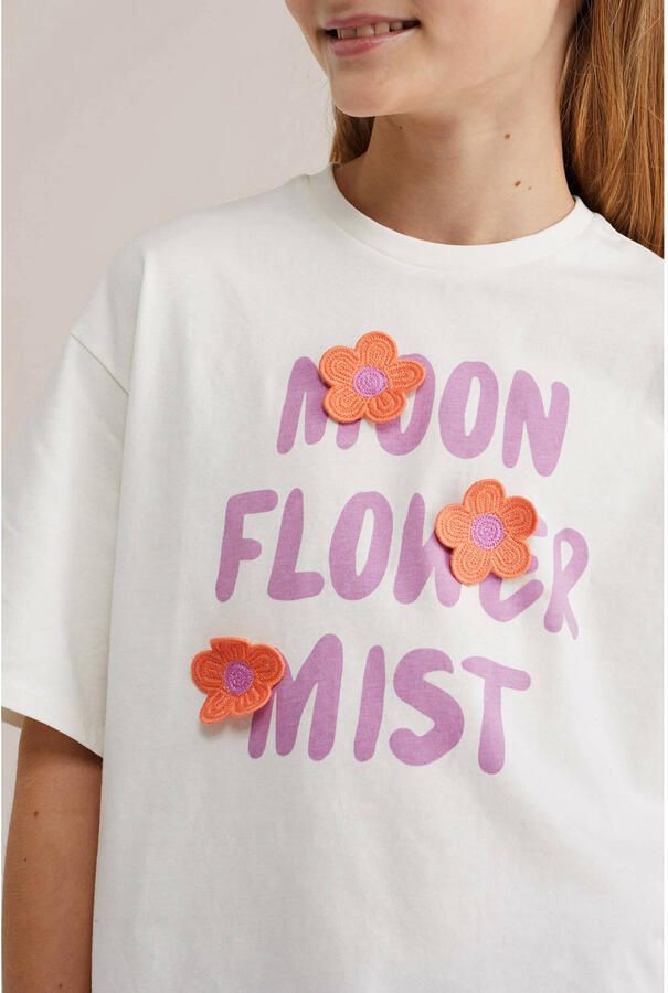 WE Fashion T-shirt wit paars - Foto 2