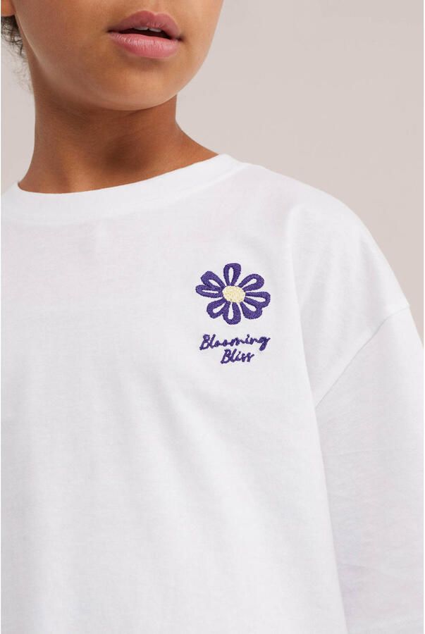 WE Fashion T-shirt wit paars geel - Foto 2