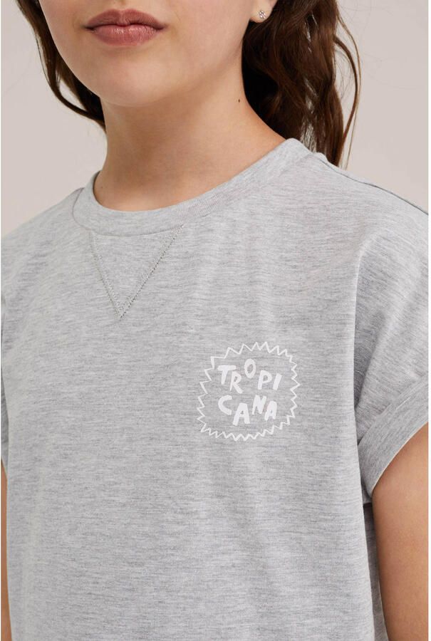 WE Fashion T-shirtjurk korte jurk met backprint grijs - Foto 2