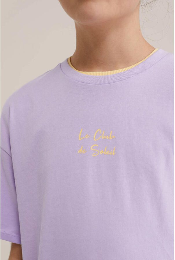 WE Fashion T-shirtjurk korte jurk met backprint lila - Foto 2