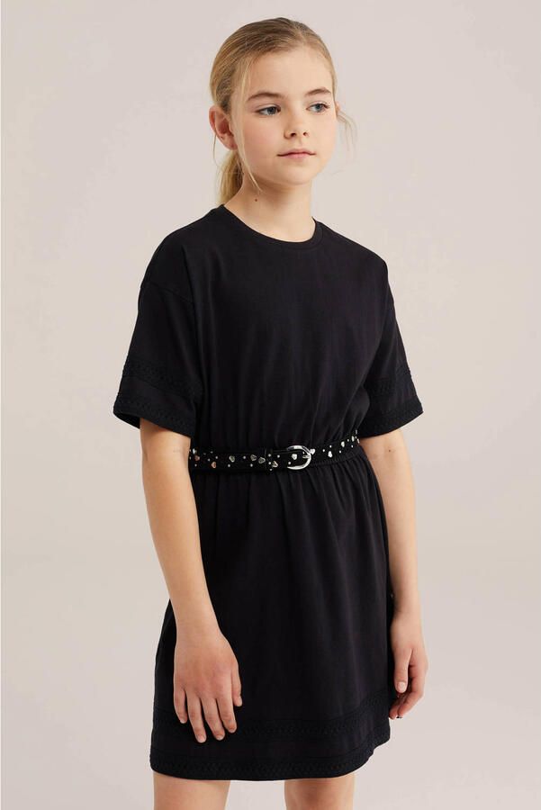 WE Fashion T-shirtjurk korte jurk zwart