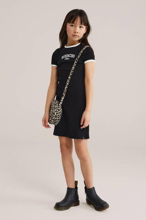 WE Fashion t-shirtjurk zwart