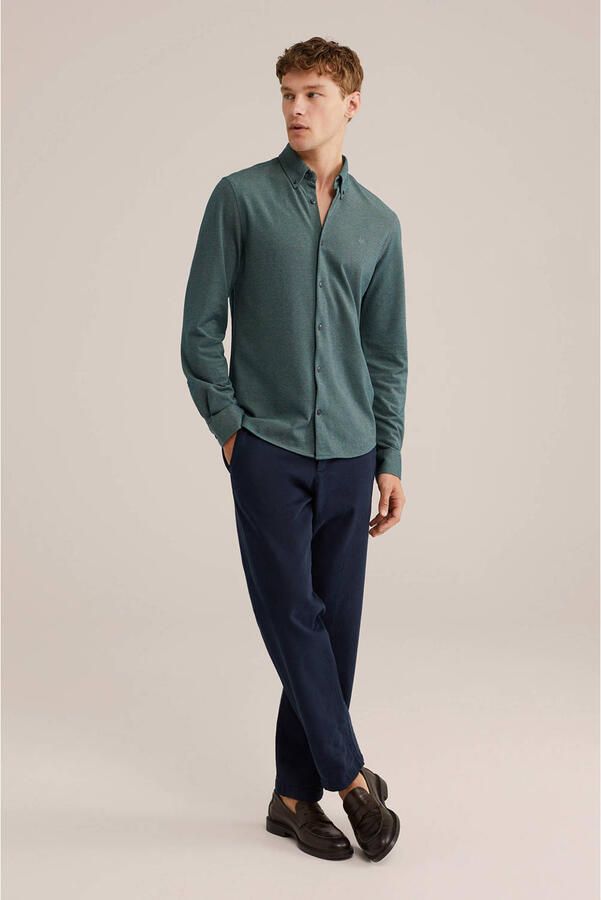 WE Fashion Tall fit casual overhemd donkergroen - Foto 3