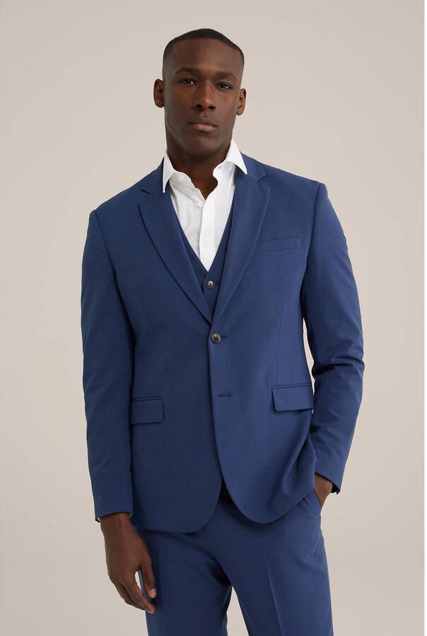 WE Fashion WE Fundamentals Tall fit colbert blauw - Foto 2