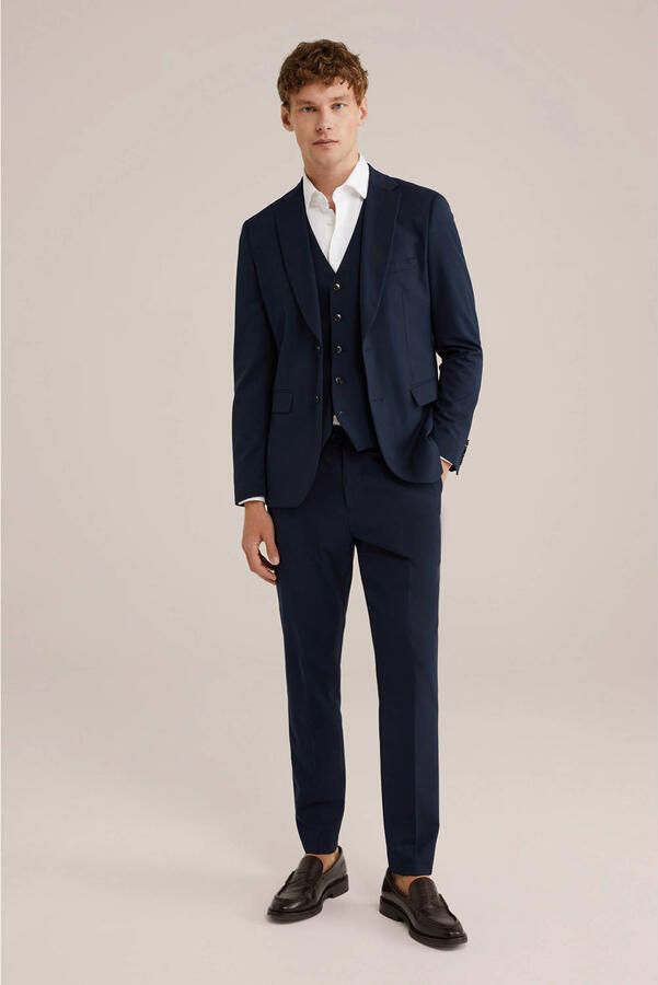 WE Fashion Tall fit colbert donkerblauw