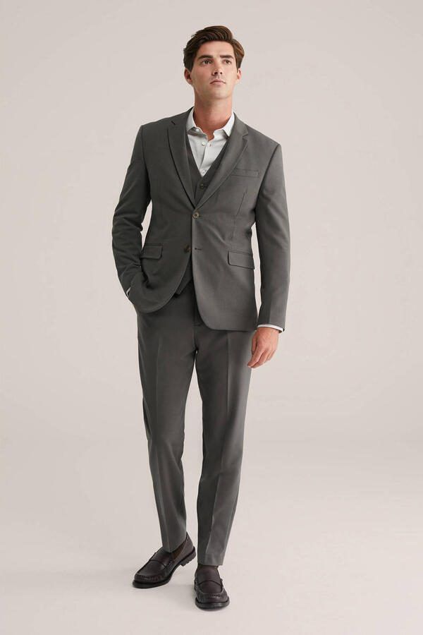 WE Fashion Tall fit colbert donkergroen - Foto 3