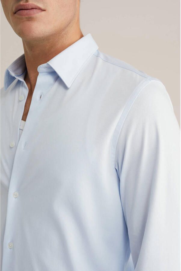 WE Fashion Tall fit slim overhemd lichtblauw - Foto 2