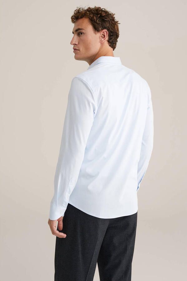WE Fashion slim zakelijk overhemd lichtblauw - Foto 3
