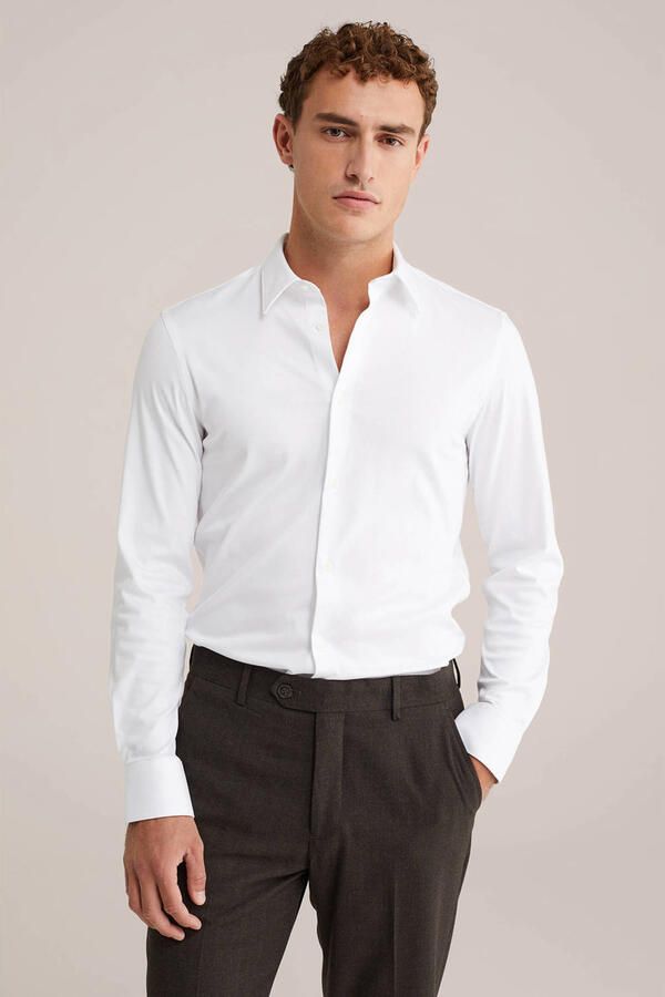 WE Fashion Tall fit slim overhemd wit