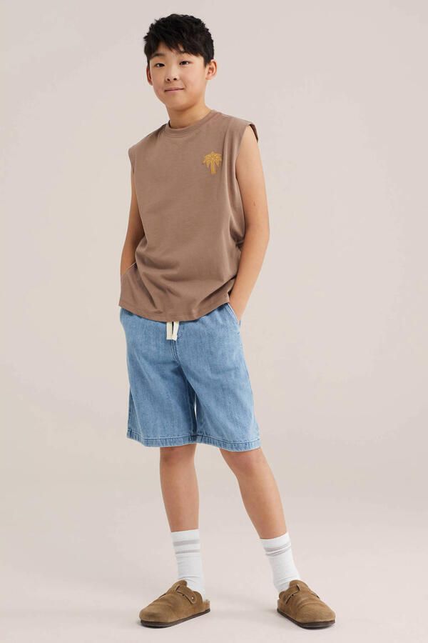 WE Fashion tanktop met backprint lichtbruin - Foto 2