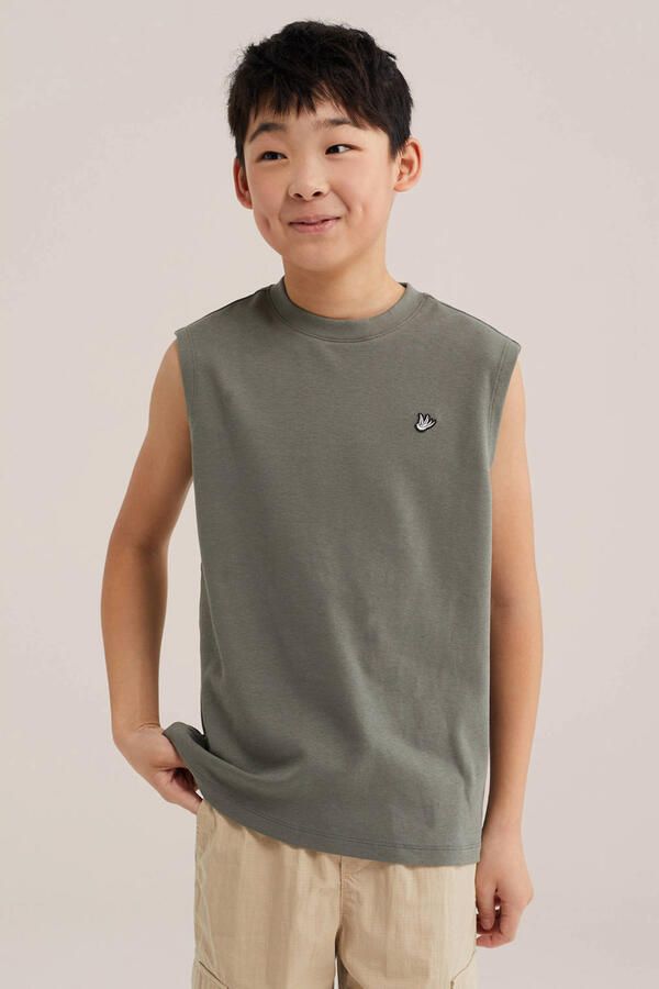 WE Fashion tanktop olijfgroen