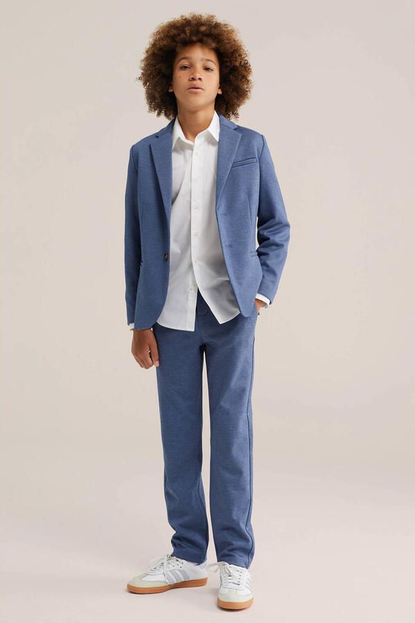 WE Fashion tapered casual broek blauw