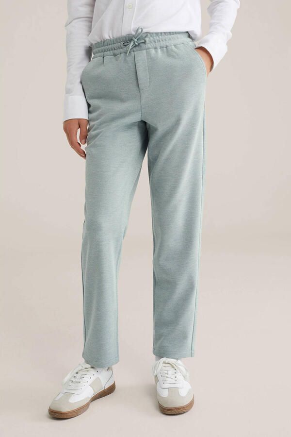 WE Fashion tapered casual broek lichtgroen