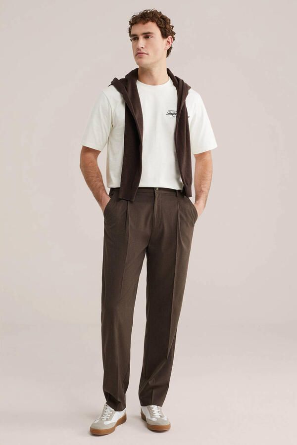WE Fashion tapered chino donkerbruin