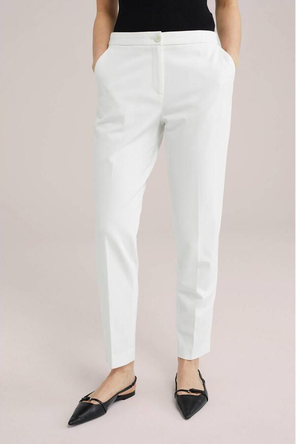 WE Fashion tapered fit pantalon wit