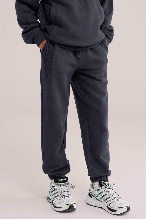 WE Fashion tapered joggingbroek grijs