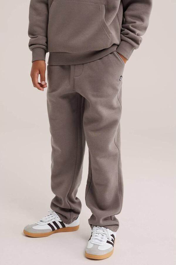 WE Fashion tapered joggingbroek grijs Jongens Katoen Effen