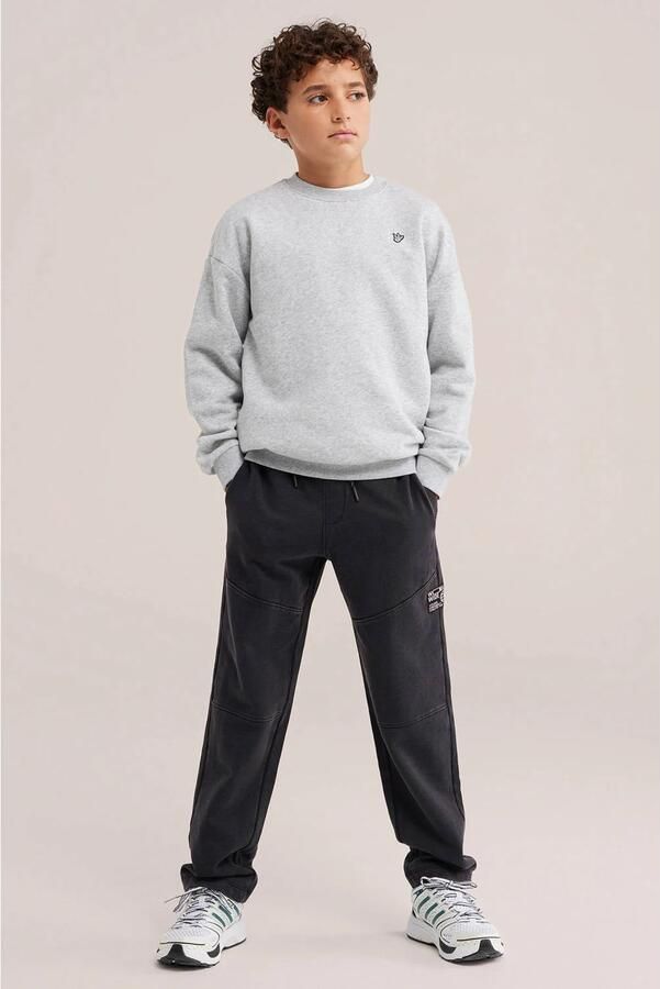 WE Fashion tapered joggingbroek zwart