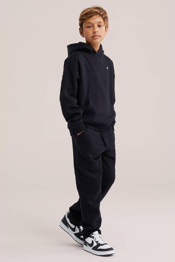 WE Fashion tapered joggingbroek zwart Jongens Katoen Effen - Foto 3