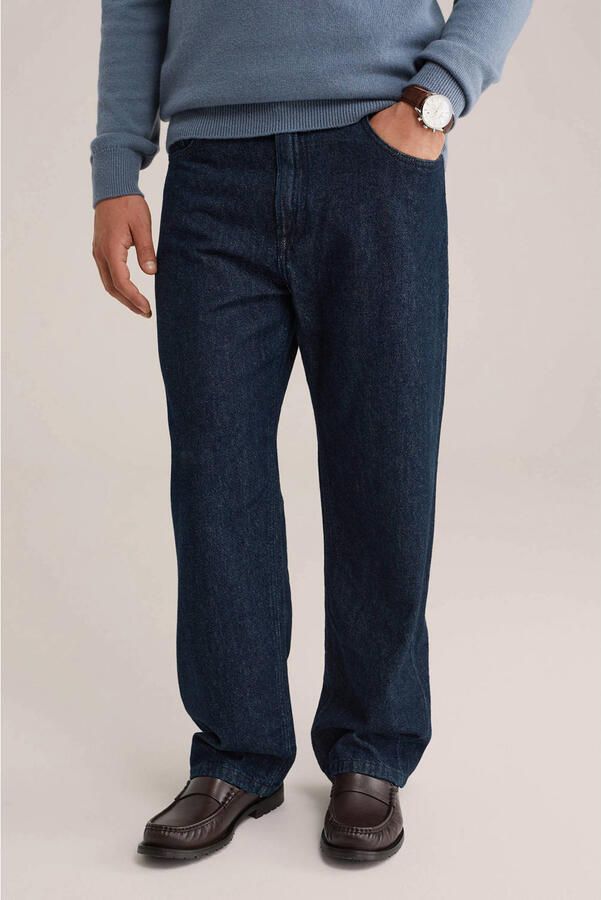 WE Fashion tapered loose fit jeans dark blue denim