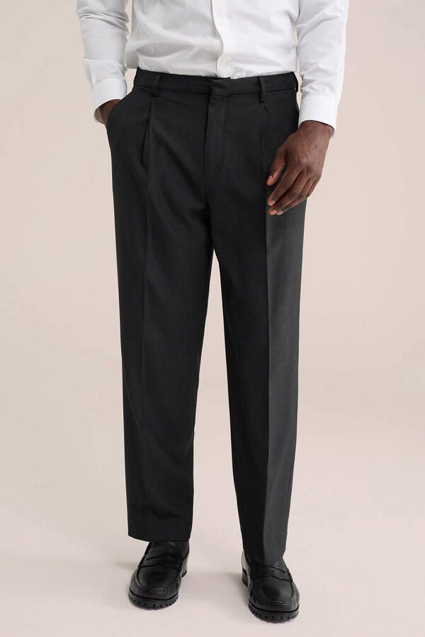 WE Fashion tapered pantalon antraciet