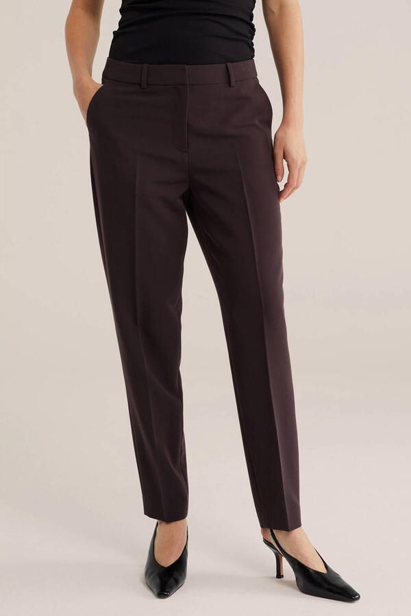WE Fashion tapered pantalon bruin