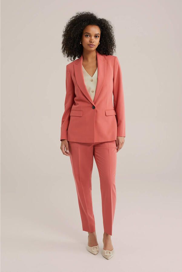 WE Fashion tapered pantalon koraalrood - Foto 2