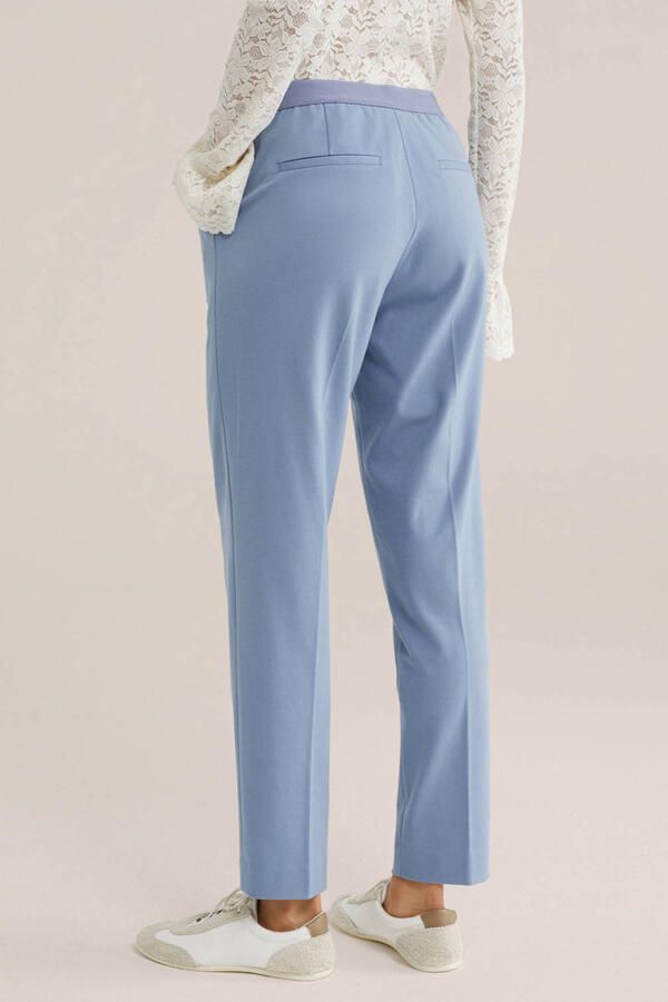 WE Fashion tapered regular waist pantalon grijsblauw - Foto 2