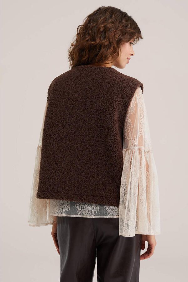 WE Fashion teddy gilet bruin - Foto 2