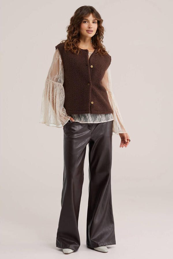 WE Fashion teddy gilet bruin - Foto 3