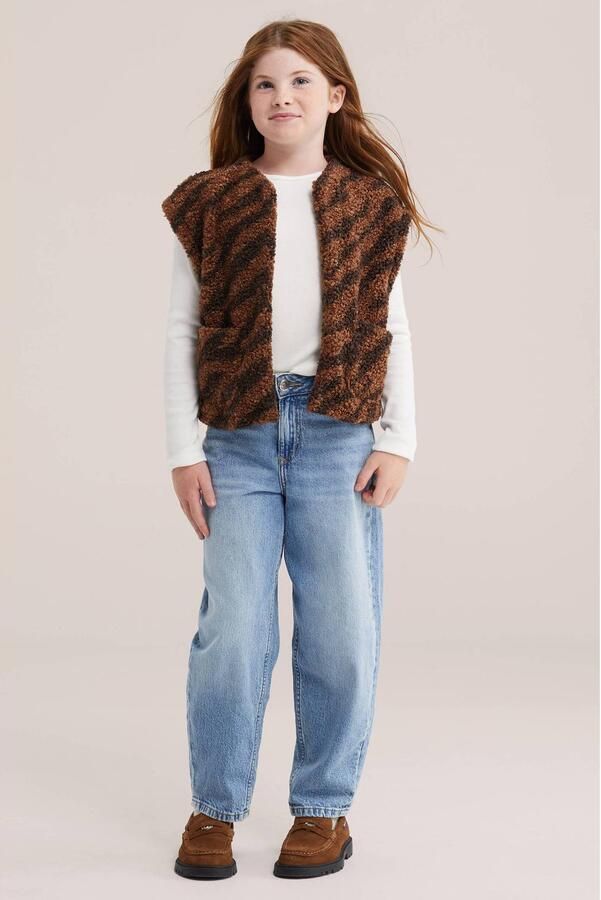 WE Fashion teddy gilet met zebraprint bruin Zebraprint - Foto 3