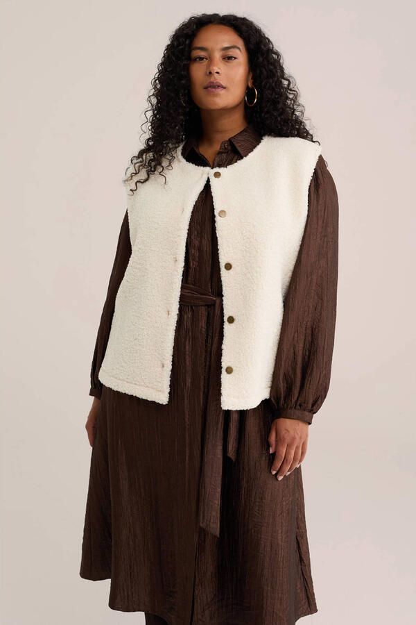 WE Fashion teddy gilet wit