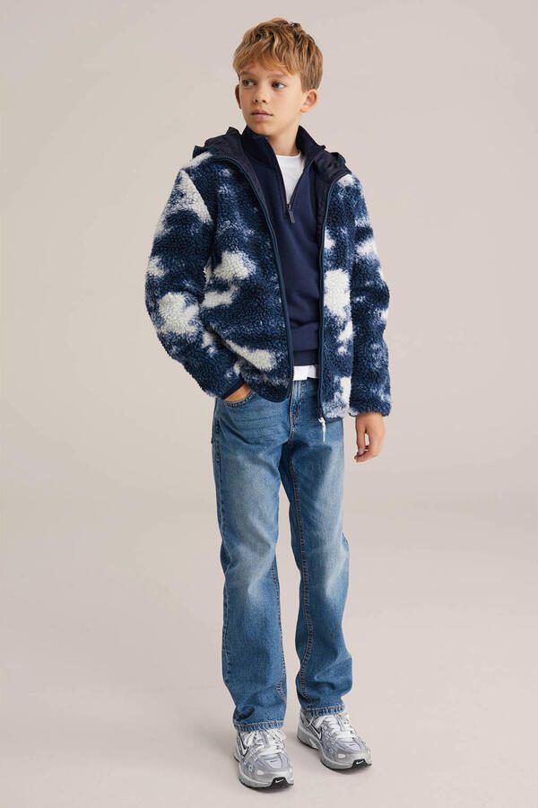 WE Fashion teddy jas blauw - Foto 2