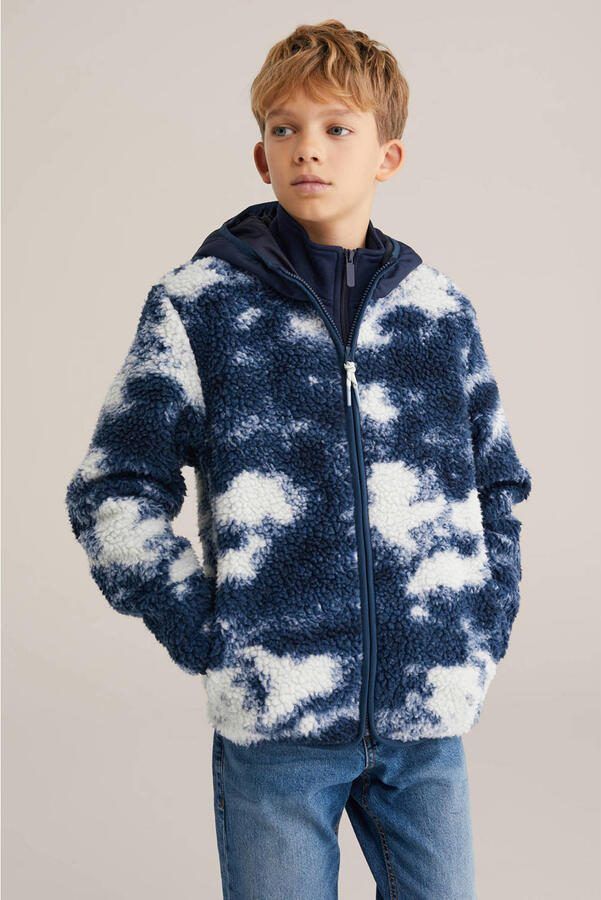 WE Fashion teddy jas blauw