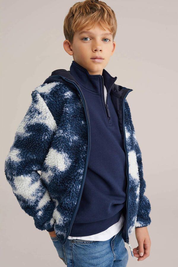 WE Fashion teddy jas blauw - Foto 3