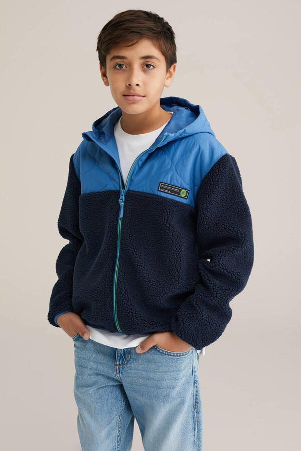 WE Fashion teddy jas blauw