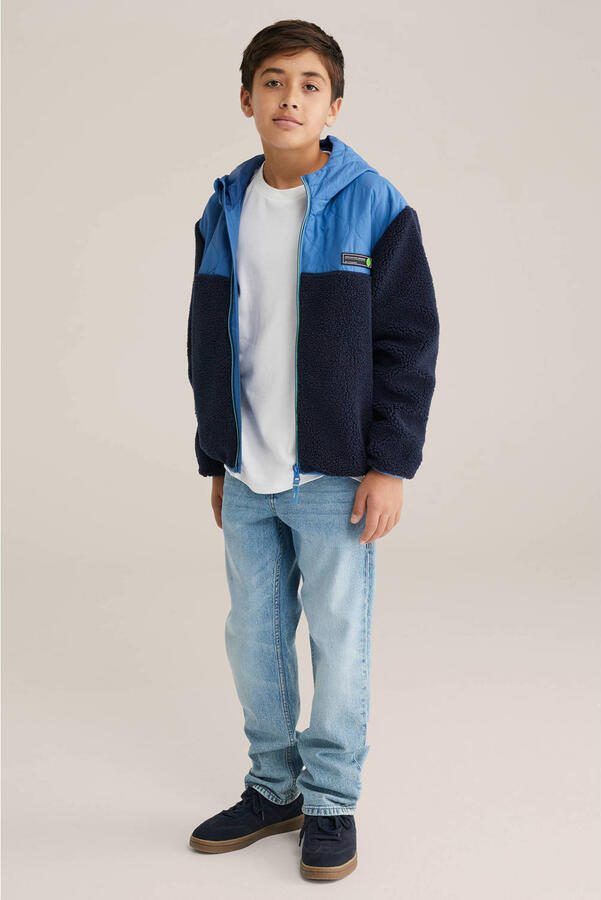 WE Fashion teddy jas blauw - Foto 3