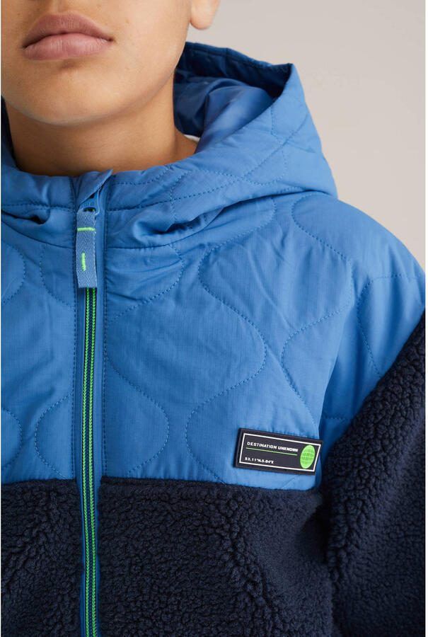 WE Fashion teddy jas blauw - Foto 2