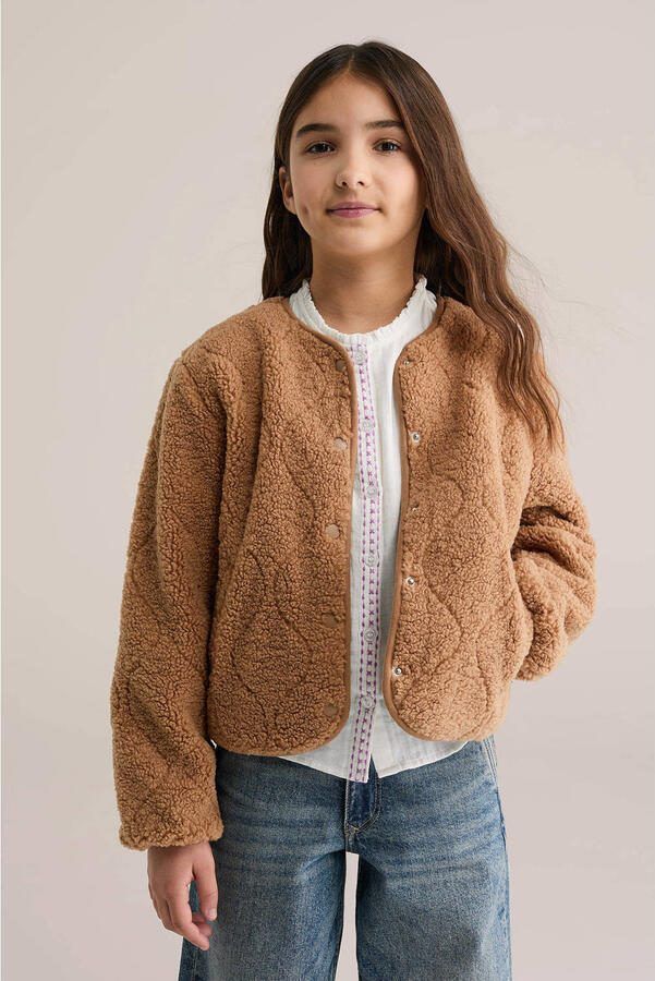 WE Fashion teddy jas bruin