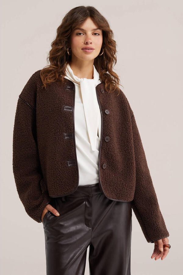 WE Fashion teddy jas bruin