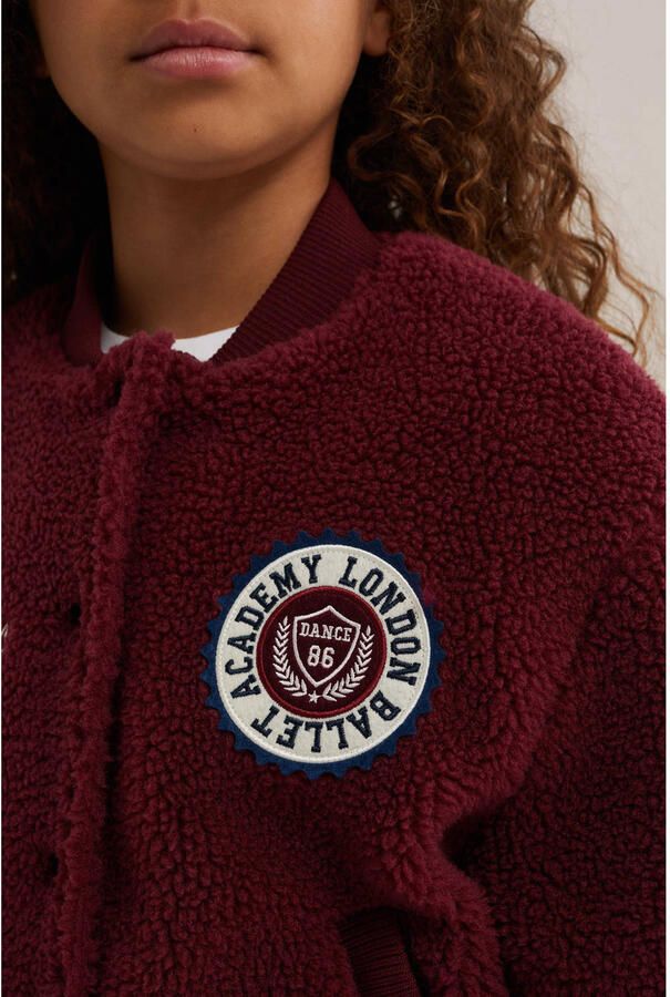WE Fashion teddy jas donkerrood - Foto 2