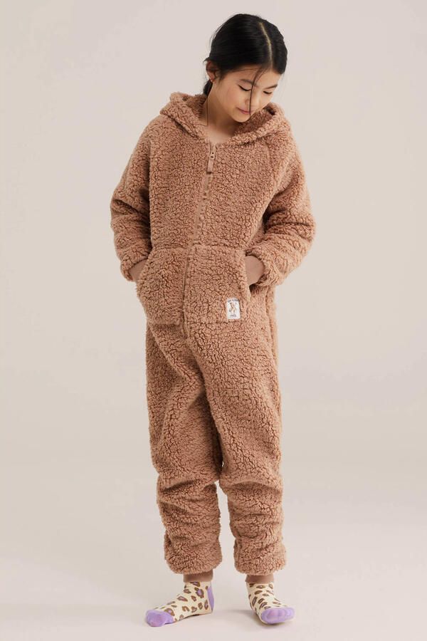WE Fashion teddy onesie bruin - Foto 3