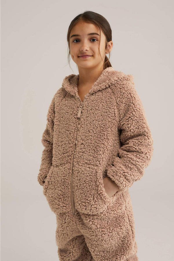 WE Fashion teddy onesie lichtbruin - Foto 2