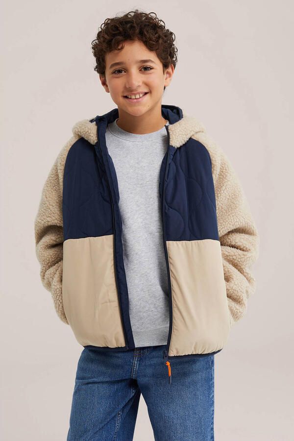 WE Fashion teddy winterjas beige